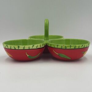 Boston Warehouse Trading Corp Sectioned Handled Serving Dish Jacqueline Addison